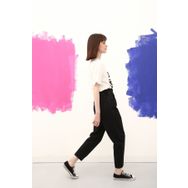 Allday 21JX70018AL2 Antrasit %100 Pamuk Beli Büzgülü Slouchy Jean Pantolon