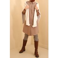 Allday BDX51007 Vizon Gizli Patlı Pamuklu Gömlek Tunik