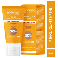 Alldermo Spf 50 50 ml Tinted Medium Güneş Koruyucu Krem
