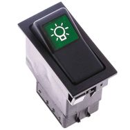 Allestock Ampullü 12V Universal Yeşil Lensli Anahtar Düğme 3 Pin Rocker Switch