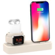 Ally Beyaz 3in1 Charging Base İPhone+ İwatch+ İPods Silikon Şarj Standı