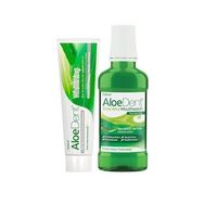 AloeDent Doğal Aloevera ile Ekstra Beyazlatıcı Diş Macunu 100 ml Alkolsüz ve Florürsüz Ağız Kokusu Önleyici Doğal 250 ml Ağız Bakım Suyu