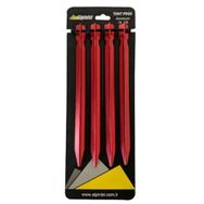 Alpinist 6061 18 cm Kırmızı 4'lü Alüminyum Çadır Kazığı