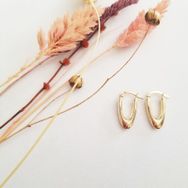 Altın Küpe 14K 585 Parlak Damla Tasarım 2.0 cm Zarif Küpe