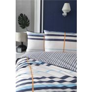 Altınbaşak Striped Turkuaz Çift Kişilik Nevresim Takımı