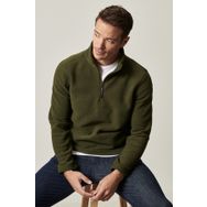 Altınyıldız Classics 4A5221100016 Standart Fit Günlük Fermuarlı Yaka Haki Erkek Polar Sweatshirt