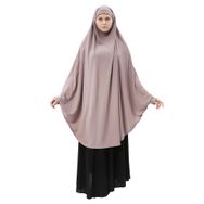 Altobeh Sufle Hijab Koyu Gül Kurusu Medine İpeği Çarşaf Üstü Peçeli Kadın Tesettür