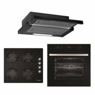 Alveus Black Style 627 MFA 627-GLS 640-F5 ECR 3'lü Siyah Ankastre Set