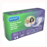 Alvita 30'lu 1 Paket Büyük Boy Large Belbantlı Hasta Bezi