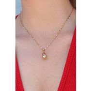 AlyaStore 316L Çelik Gold Renk Göz Figür Kırmızı Zirkon Taş Detay Kadın Kolye