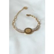 AlyaStore 316L Çelik Gold Renk Tam Altın Modelli Zirkon Taşlı Kadın Bileklik