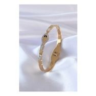 AlyaStore 316L Çelik Gold Renk Yılan Model Zirkon Taş Detay Kadın Kelepçe