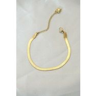 AlyaStore İtalyan Zincirli Çelik Gold Renk Bileklik