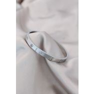AlyaStore Zirkon Taşlı Cartier Çelik Gümüş Renk Bileklik