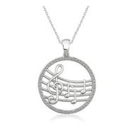 Amazeus 925 Ayar Müzik Temalı Kadın Gümüş Kolye