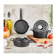 Amboss Bellus Mini 5 Parça Siyah Döküm Tencere Seti