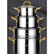 Amboss Dia - 6121 Amboss Diamond 8 Parça Altın Set Tencere