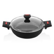 Amboss Granit 28 cm Siyah Basık Tencere