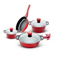 Amboss KUV-6718 Kuvars Bordo 7 Parça Granit Tencere Seti