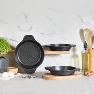 Amboss Odin 3 Parça Döküm Granit Kaplama Sahan Seti
