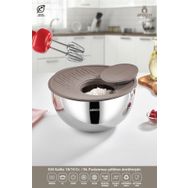 Amboss Satin Paslanmaz Çelik 28 Cm Paslanmaz Çelik Kase 3 Parça Çok Amaçlı Karıştırma Kase Seti Gri