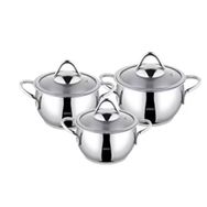 Amboss Stone 6 Parça Paslanmaz Çelik Tencere Seti