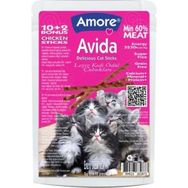 Amore 10+2 Adet Avida Chicken Cat Sticks Tavuk ve Sebzeli Tahılsız Kedi Ödül Çubukları