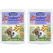 Amore Crazy Bones Somonlu ve Sığır Etli Yumuşak 550+550 gr Kemik Köpek Ödülü