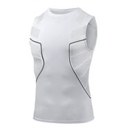 AMZSPORT 111006 Kolsuz Beyaz Erkek Spor T-shirt
