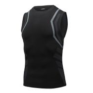 AMZSPORT 111009 Kolsuz Siyah Erkek Spor T-shirt