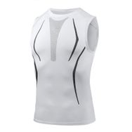 AMZSPORT 111011 Kolsuz Beyaz Erkek Spor T-shirt