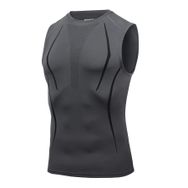 AMZSPORT 111011 Kolsuz Gri Erkek Spor T-shirt