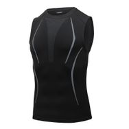 AMZSPORT 111011 Kolsuz Siyah Erkek Spor T-shirt