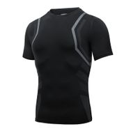 AMZSPORT 112009 Kısa Kollu Siyah Erkek Spor T-shirt