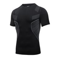 AMZSPORT 112017 Kısa Kollu Siyah Erkek Spor T-shirt