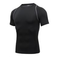 AMZSPORT 112025 Kısa Kollu Siyah Gri Erkek Spor T-shirt