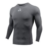 AMZSPORT 113001 Uzun Kollu Gri Siyah Erkek Spor T-shirt
