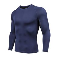 AMZSPORT 113006 Uzun Kollu Mavi Erkek Spor T-shirt