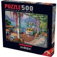 Anatolian Mor Salkımlı Teras/Wisteria Terrace 500 Parça Puzzle