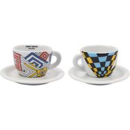 Ancap Edex Arlecchino 190 ml 4 Parça 2 Kişilik Cappuccino Tabak ve Fincan Takımı