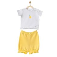 Andywawa AC21633R Kız Bebek Ananas Desenli Alt Üst Sarı Şort Takım