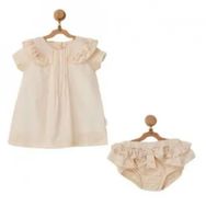 Andywawa AC22658 Pompom Vanilya Cream Bebek Elbise