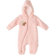 Andywawa AC23324 Kapüşonlu Pembe Kız Bebek Tulum