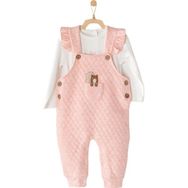 Andywawa AC23328 Pembe Kız Bebek Salopet Takım
