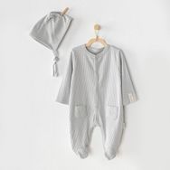 Andywawa AC23651 Gri Bebek Şapkalı Tulum