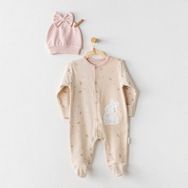 Andywawa AC24079 Baby Casual Beige Bebek Tulum Takım
