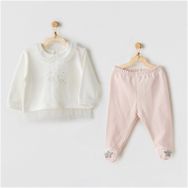 Andywawa AC24127 Ballerina Ekru Pembe Bebek Tulum
