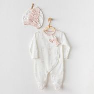 Andywawa AC24138 Ballerina Ekru Bebek Tulum Takımı