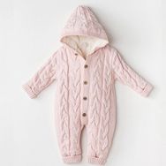 Andywawa AC24336 Knitwear Triko Kozmonot Pink Melange Bebek Tulumu
