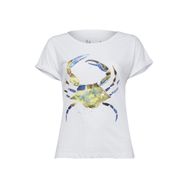 Anemoss Yeşil Yengeç Beyaz Kadın T-shirt